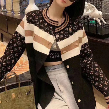 lvv Monogram logo knitted cardigan jacket 0724112502