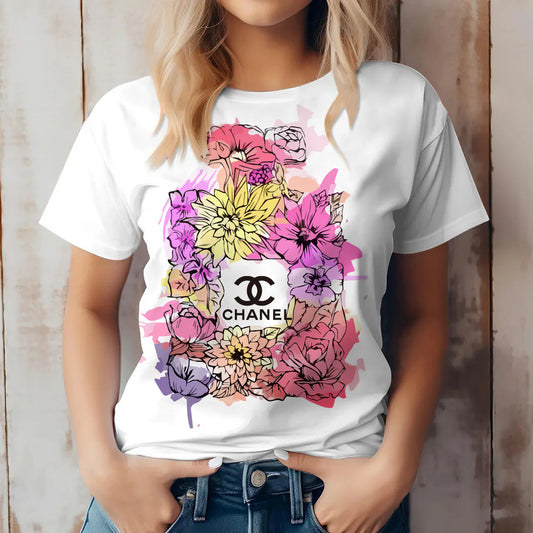 New fashion and versatile printed short sleeves 3D1024053018