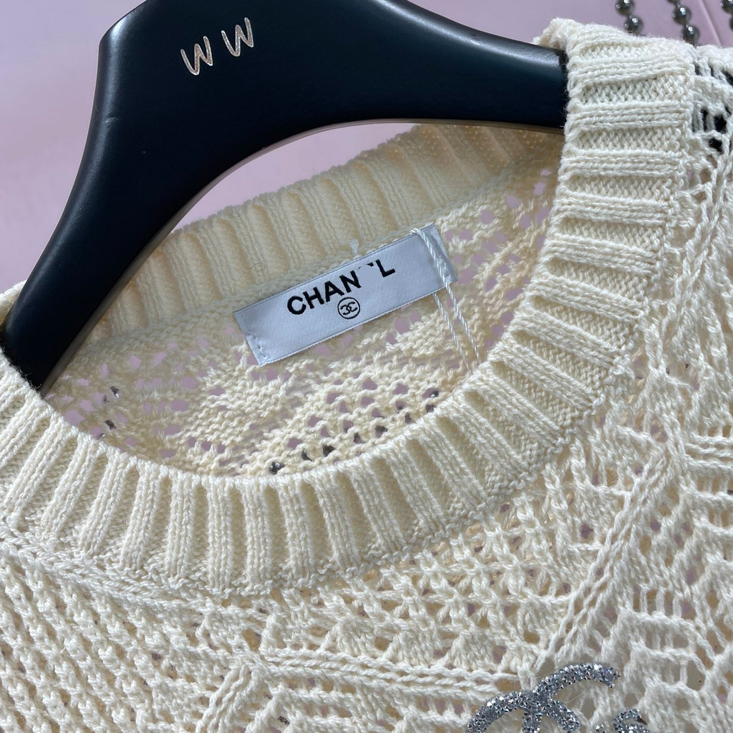 Round Neck Hollow Lace Knit Sweater XC1823090602