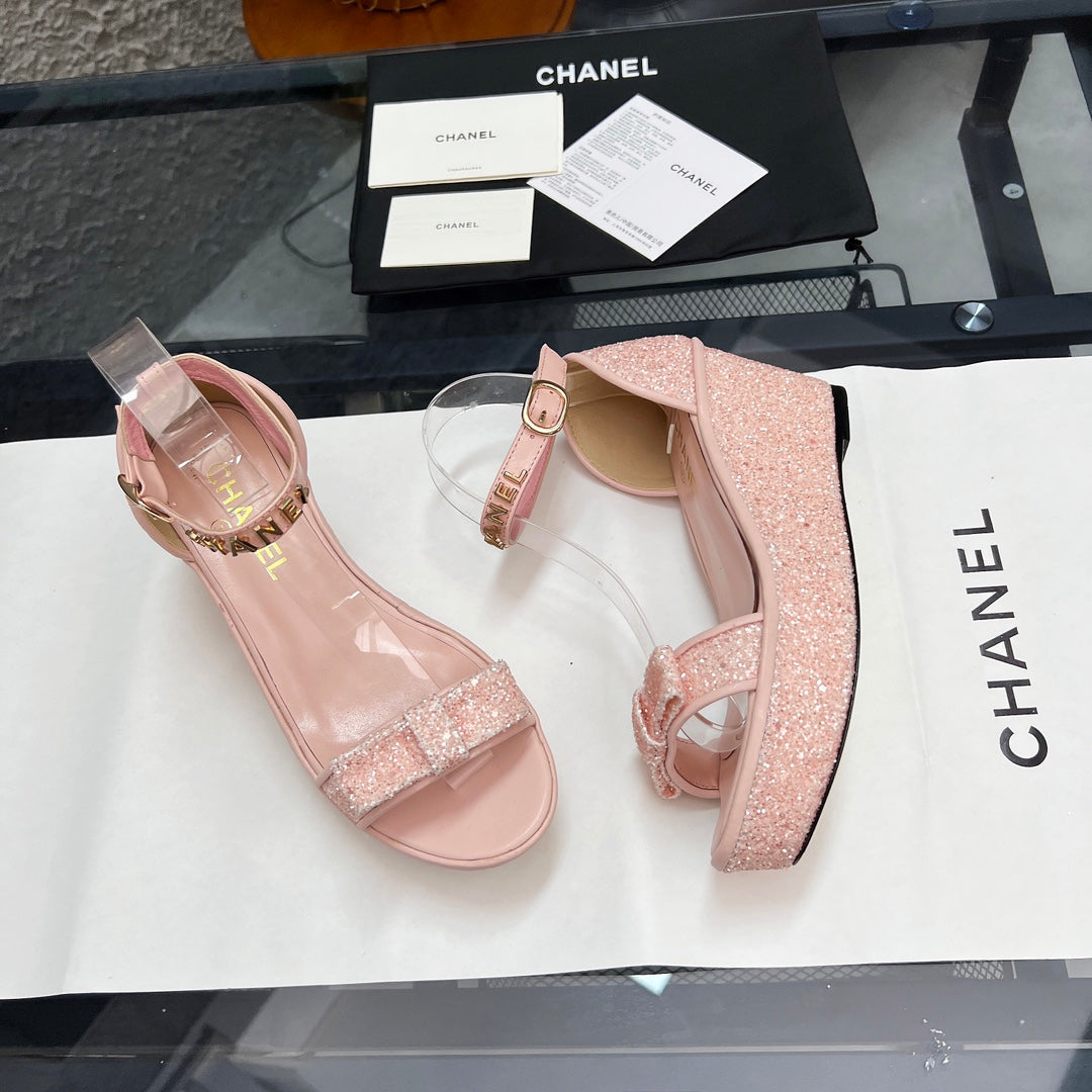 Chane1 top fashion thick sole sequined sandals 0724030815