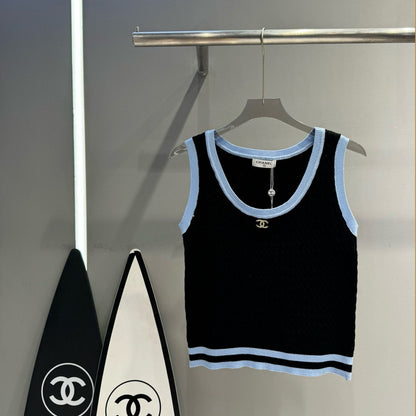 CH new twist knitted vest with contrasting colors fb0424091108