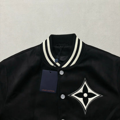 New Unisex Aviator Suede Floral Baseball Jacket 1024101007