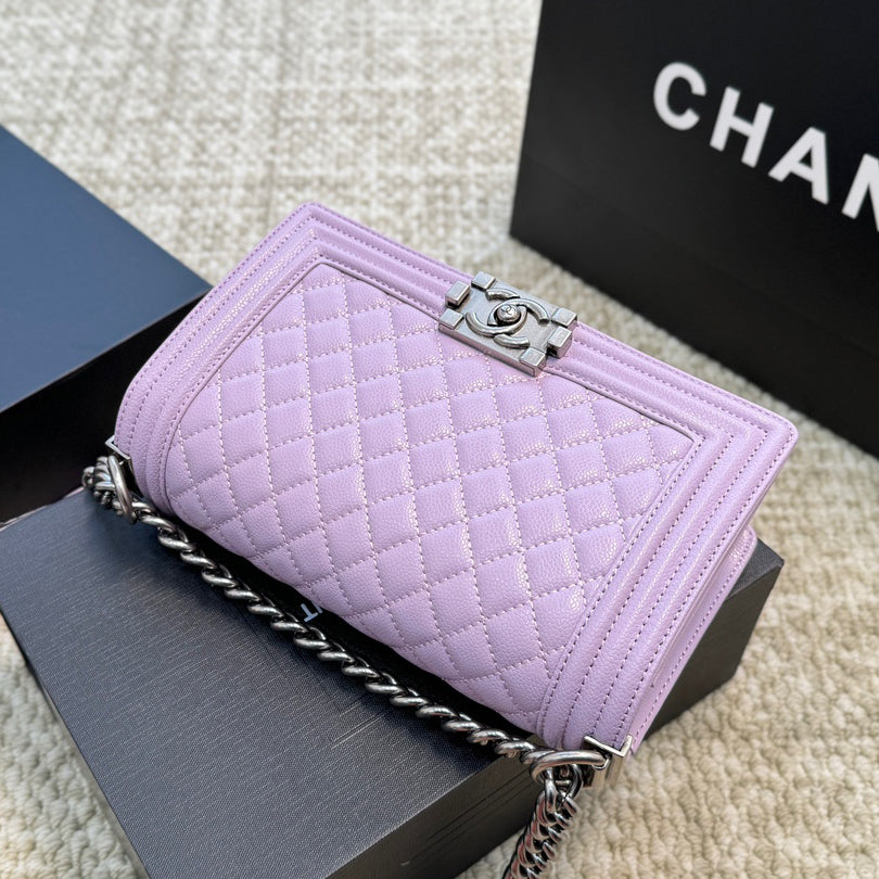 Quilted Caviar Silver Lock Bag 1824050305