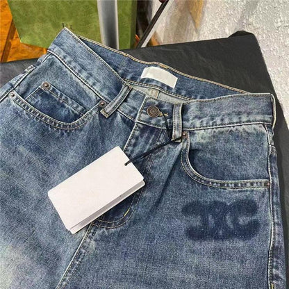 New Pants Loose Horn High Waist Straight Leg Jeans PD05202412204