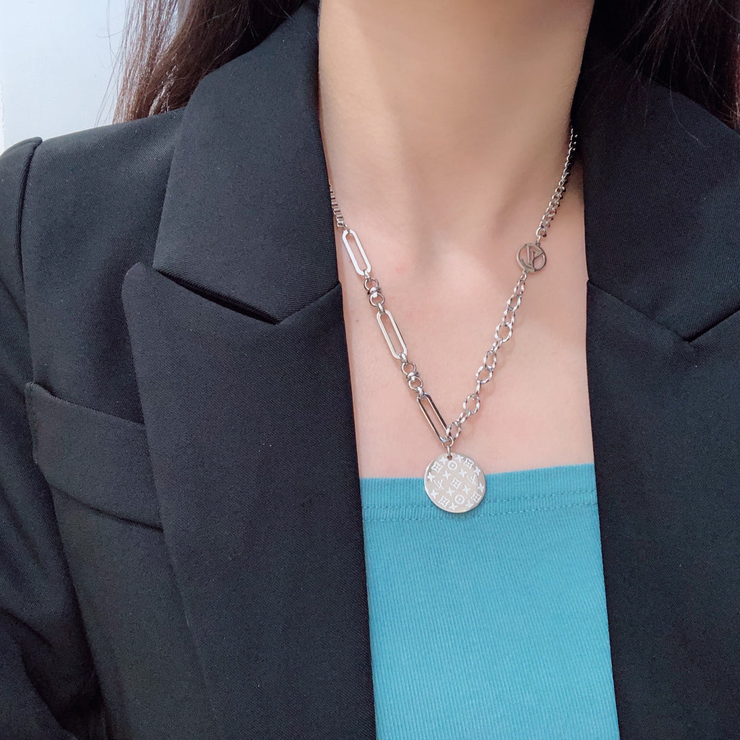 Titanium Steel L-Shaped Necklace 1025092220