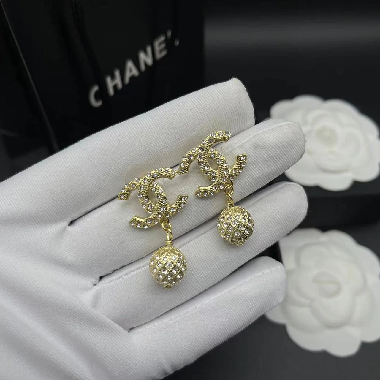 Fashionable Tassel Full Diamond Earrings 1024010313