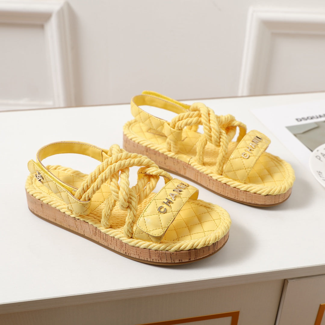 CNL rope rhombus platform sandals 0724060603