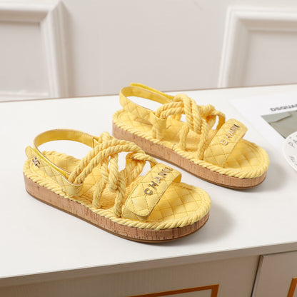 CNL rope rhombus platform sandals 0724060603