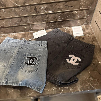 New Fashion Versatile High Quality Embroidered Denim Skirt 1024022903