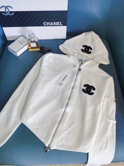 CNL Fashion Knitted Hooded Zipper Jacket 0724101601