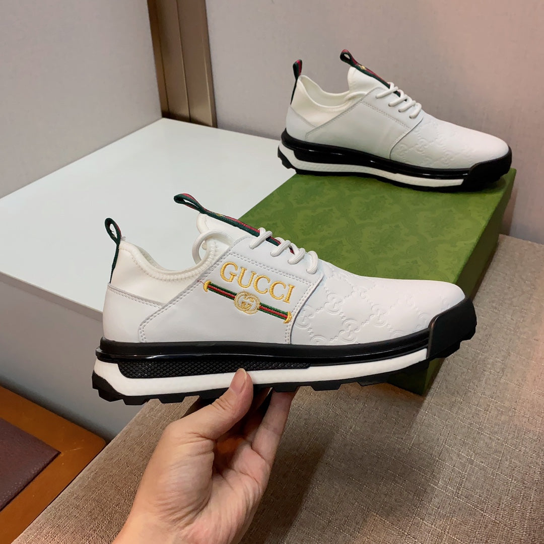 G Fashion Men's Printed Leather Casual Sneakers 0724080803