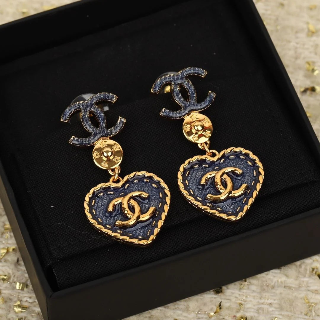 New Denim Heart Earrings Fashion Joker 1024072206