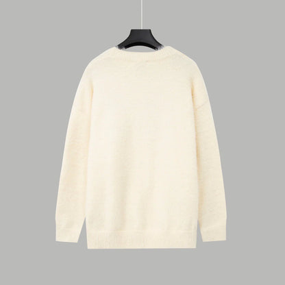 Classic Plush Jacquard Crew Neck Sweater 1024101014