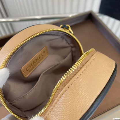 Brown Retro Small Round Cake Bag WLFBG23021722