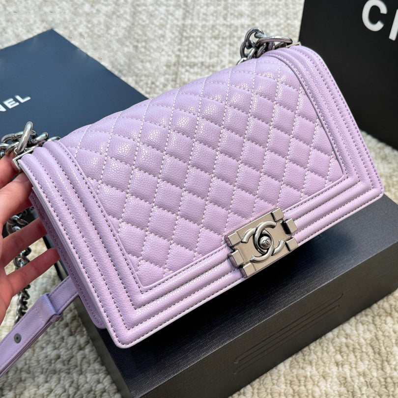 Quilted Caviar Silver Lock Bag 1824050305