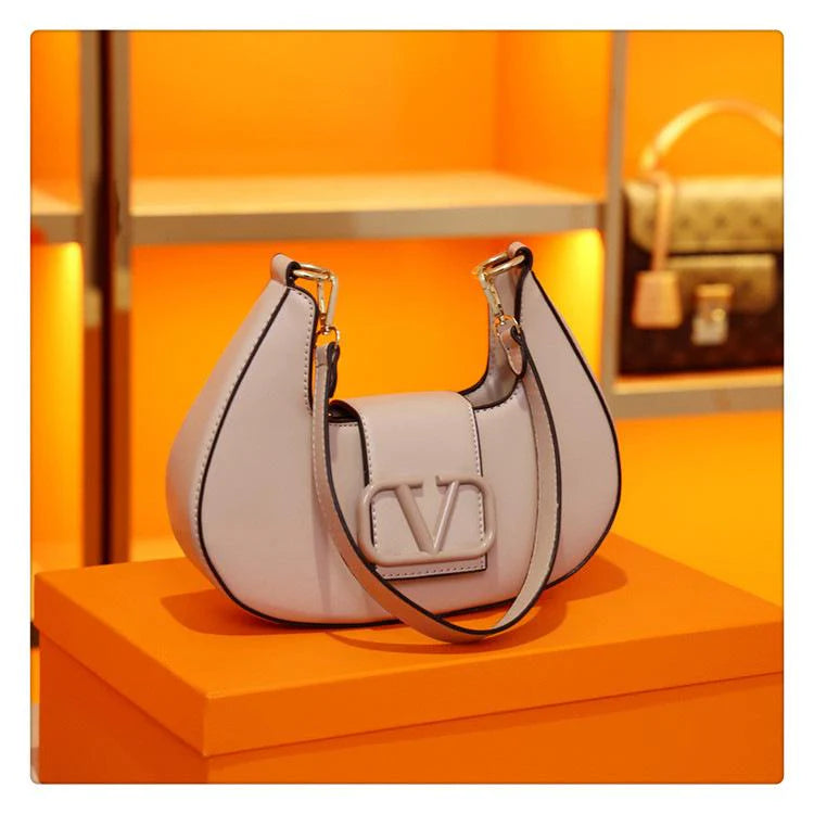 New Solid Color Litchi Underarm Bag Fashion Shoulder Bag 1024051518