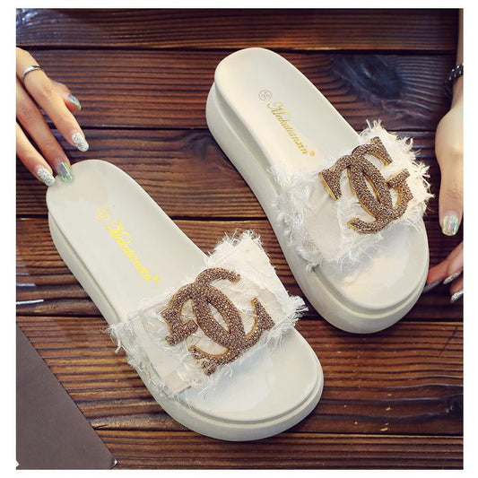 New Summer Fashion All-match Platform Slippers 1024062819