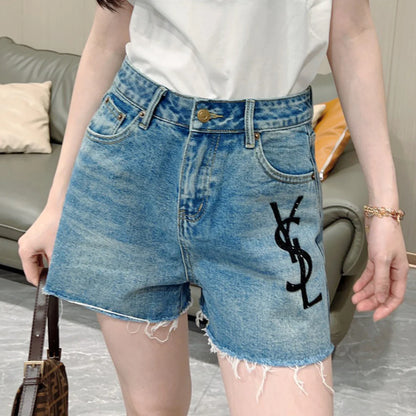 New fashion and versatile denim straight leg shorts 1024032505