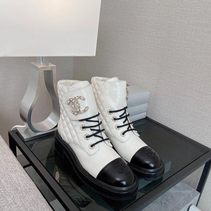 New Versatile Lace Up Small Leather Boots 1023121313