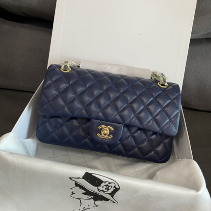 Flap Handbag In Gold-tone Metal