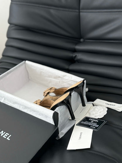 CNL 24SS camellia high heel slippers 0724042708