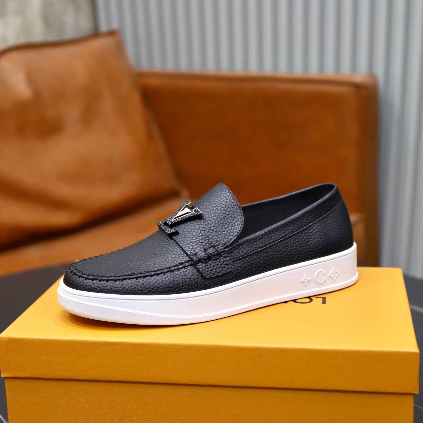 Lvv cowhide casual slip on shoes 0724091604