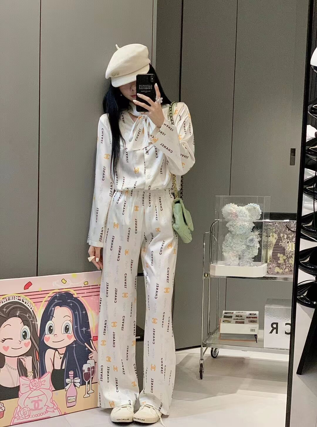 Premium Satin Print Shirt Trousers Suit 1024050910