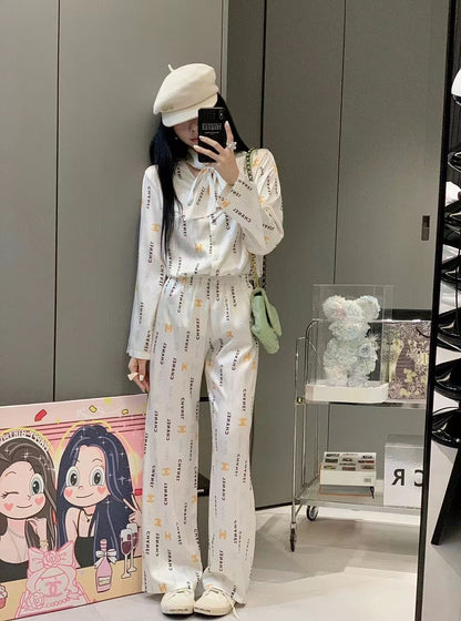 Premium Satin Print Shirt Trousers Suit 1024050910