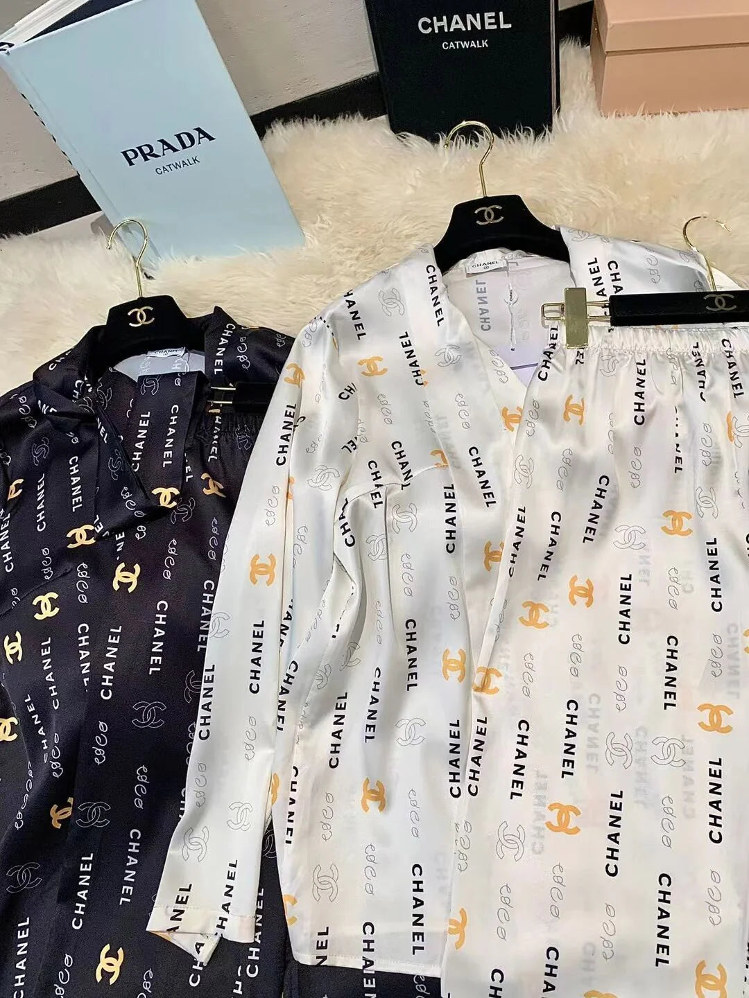 Premium Satin Print Shirt Trousers Suit 1024050910