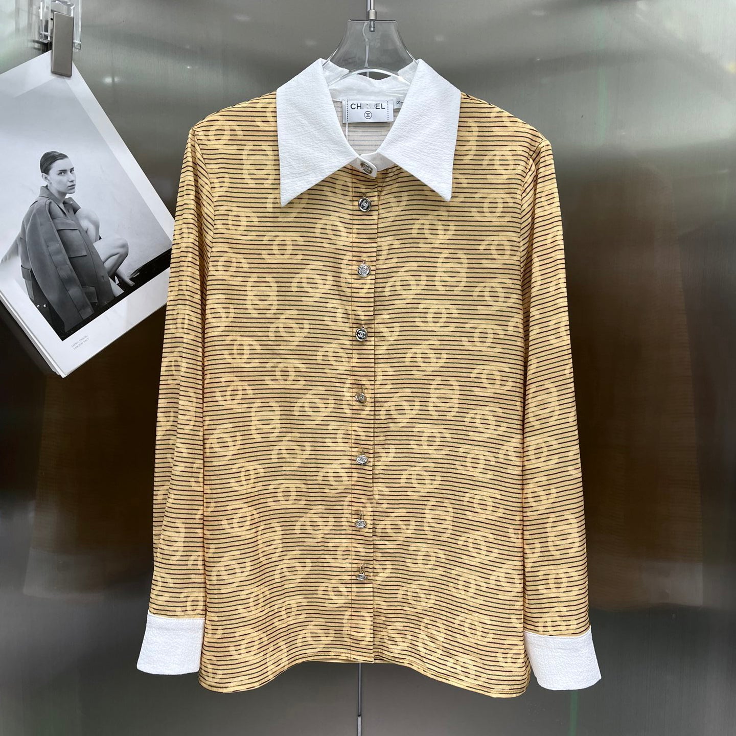 Printed striped long-sleeved shirt XC1823091904