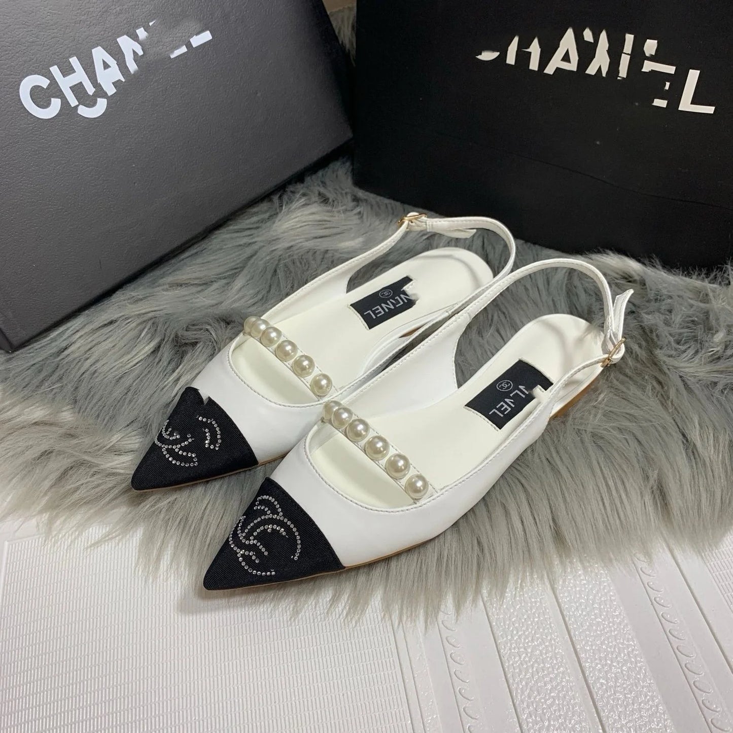 Pointed Toe Mary Jane Shoes New French Colorblock Shallow Mouth Flats 1024051505