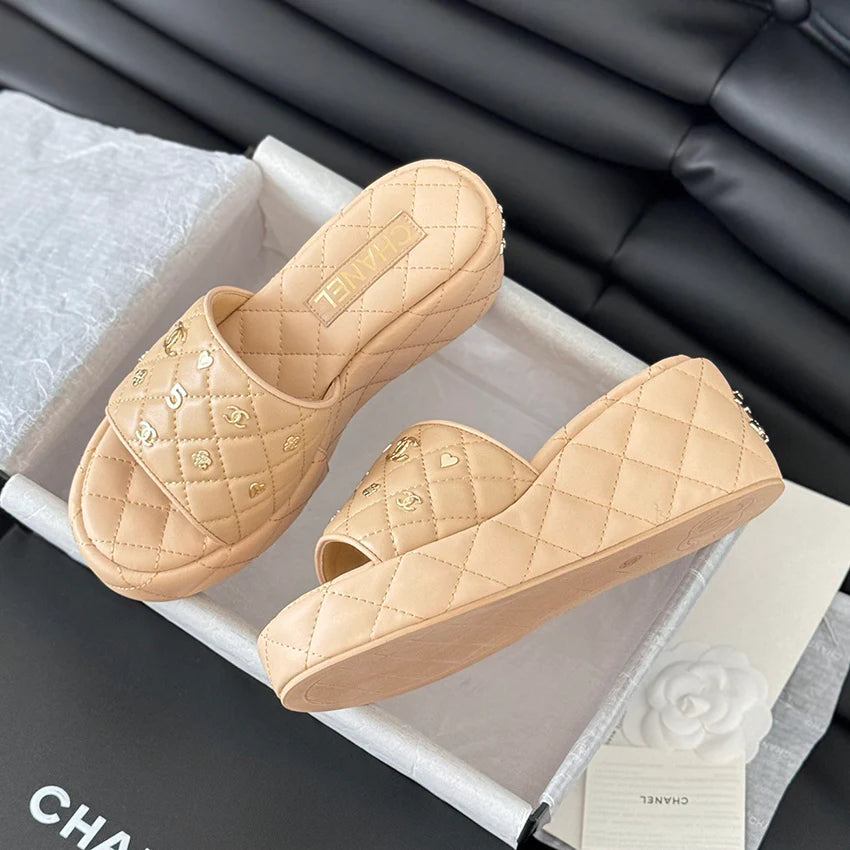 Luxury plaid versatile thick sole slope and cool mop 1024070911