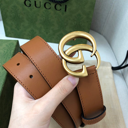 Classic  Ancient Gold Buckle Simple Belt