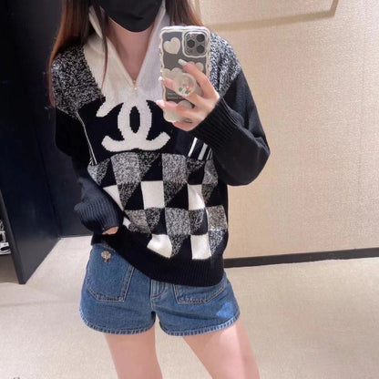 Fashion Knit Stand Collar Loose Top PD1023073121