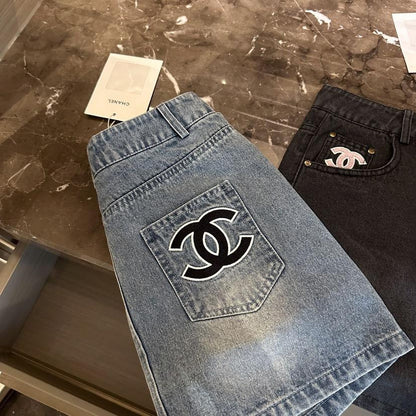 New Fashion Versatile High Quality Embroidered Denim Skirt 1024022903