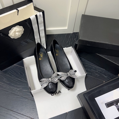 Classic Rhinestone Bow Espadrilles