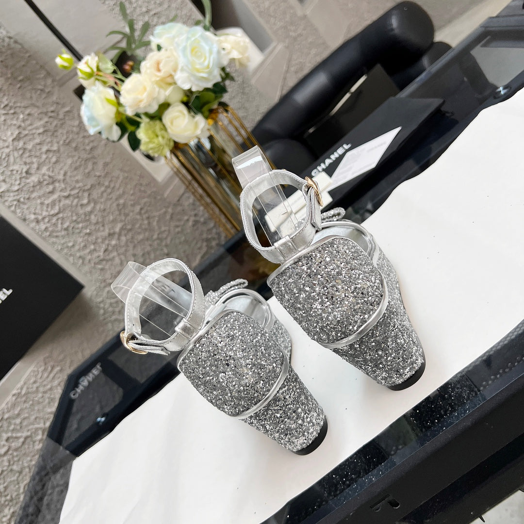 Chane1 top fashion thick sole sequined sandals 0724030815