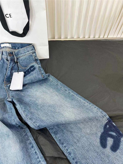 New Pants Loose Horn High Waist Straight Leg Jeans PD05202412204