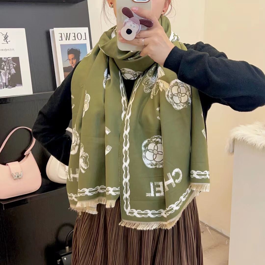 Trendy and versatile long double-sided shawl retro warm scarf PD0823111707