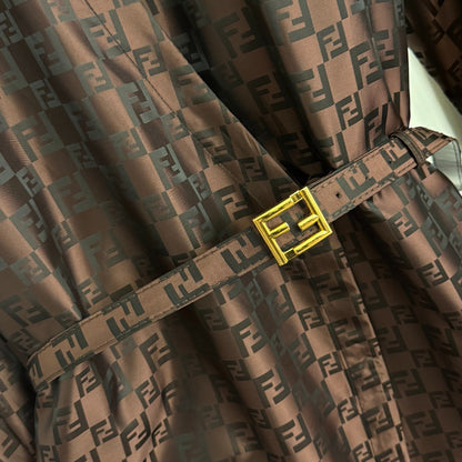 New Vintage Floral F-Letter Jacquard Coat 1025092307