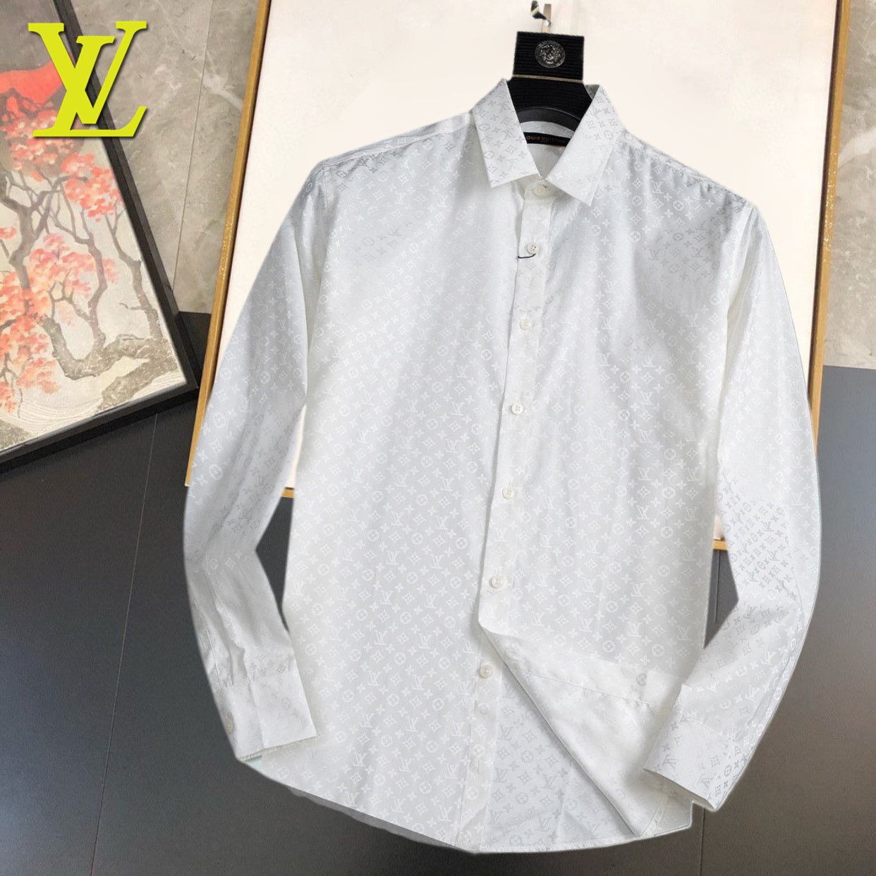 Lvv fashionable printed all-cotton lapel shirt 0725092601