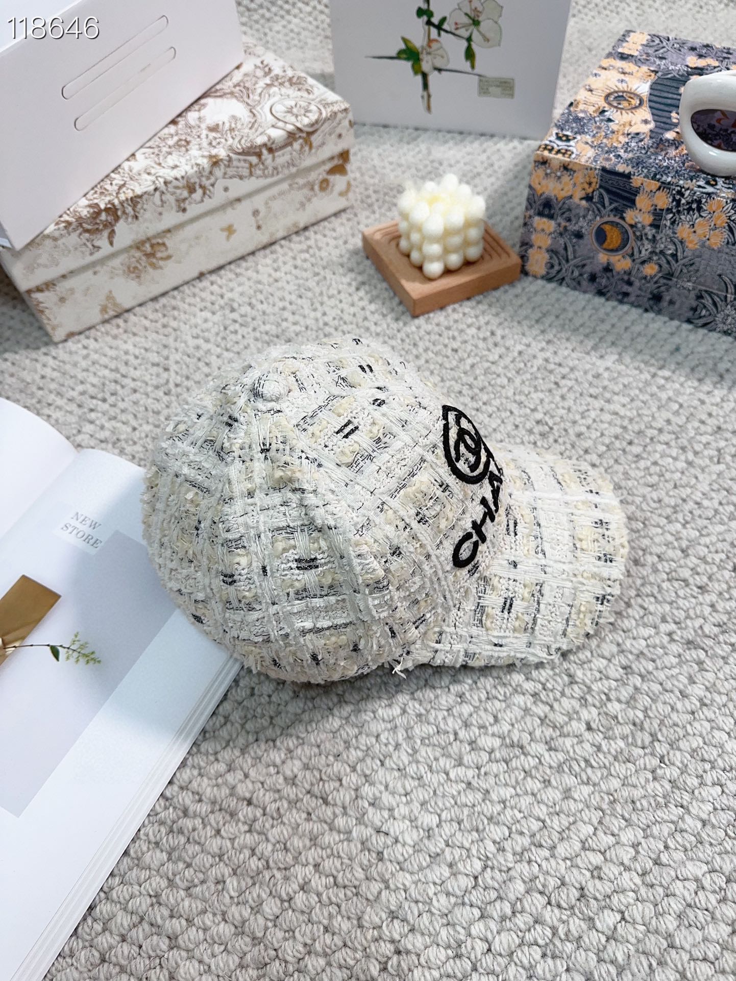 Woolen fabric small fragrant style baseball cap XC0823110804