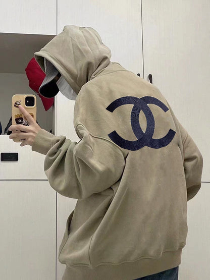 Letter slogan embroidered couple sweatshirt XC0823101706