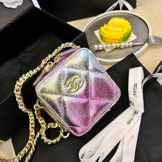 Pink Gradient Mermaid Ji Chain Cube Bag Dice Bag XC7032708