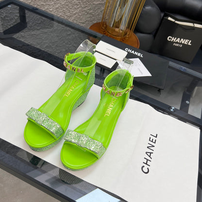 Chane1 top fashion thick sole sequined sandals 0724030815