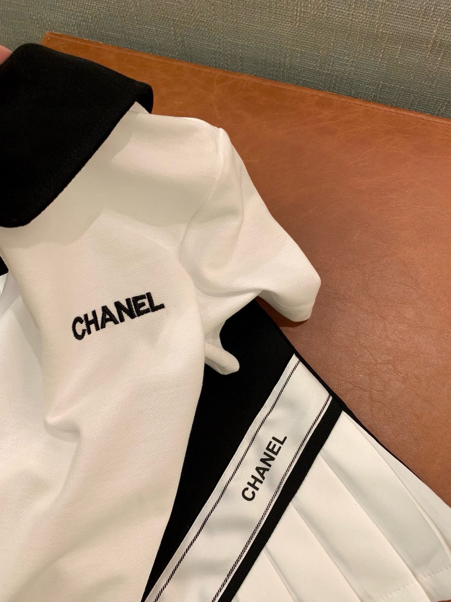 CNL suit letter embroidery contrasting color polo collar short-sleeved T-shirt 0724050903