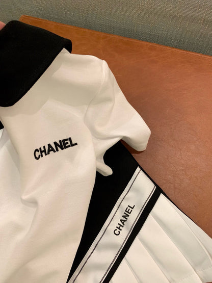 CNL suit letter embroidery contrasting color polo collar short-sleeved T-shirt 0724050903