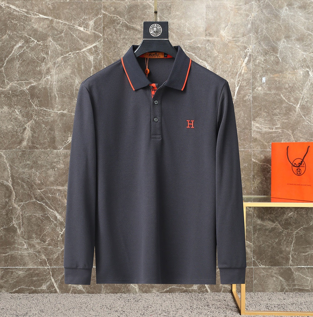 HMS fashion men's stand collar polo long sleeve 0725092903