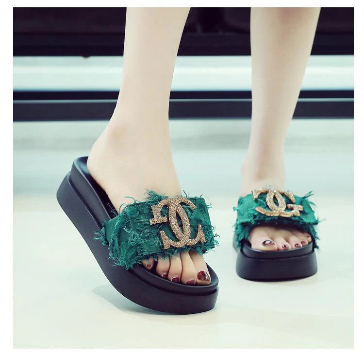 New Summer Fashion All-match Platform Slippers 1024062819