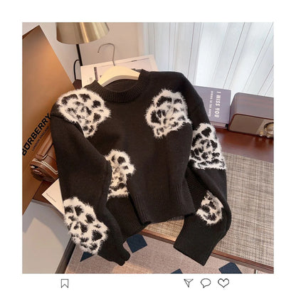 Small Fragrant Style Camellia Women's Autumn And Winter Sweater -PD052023122803